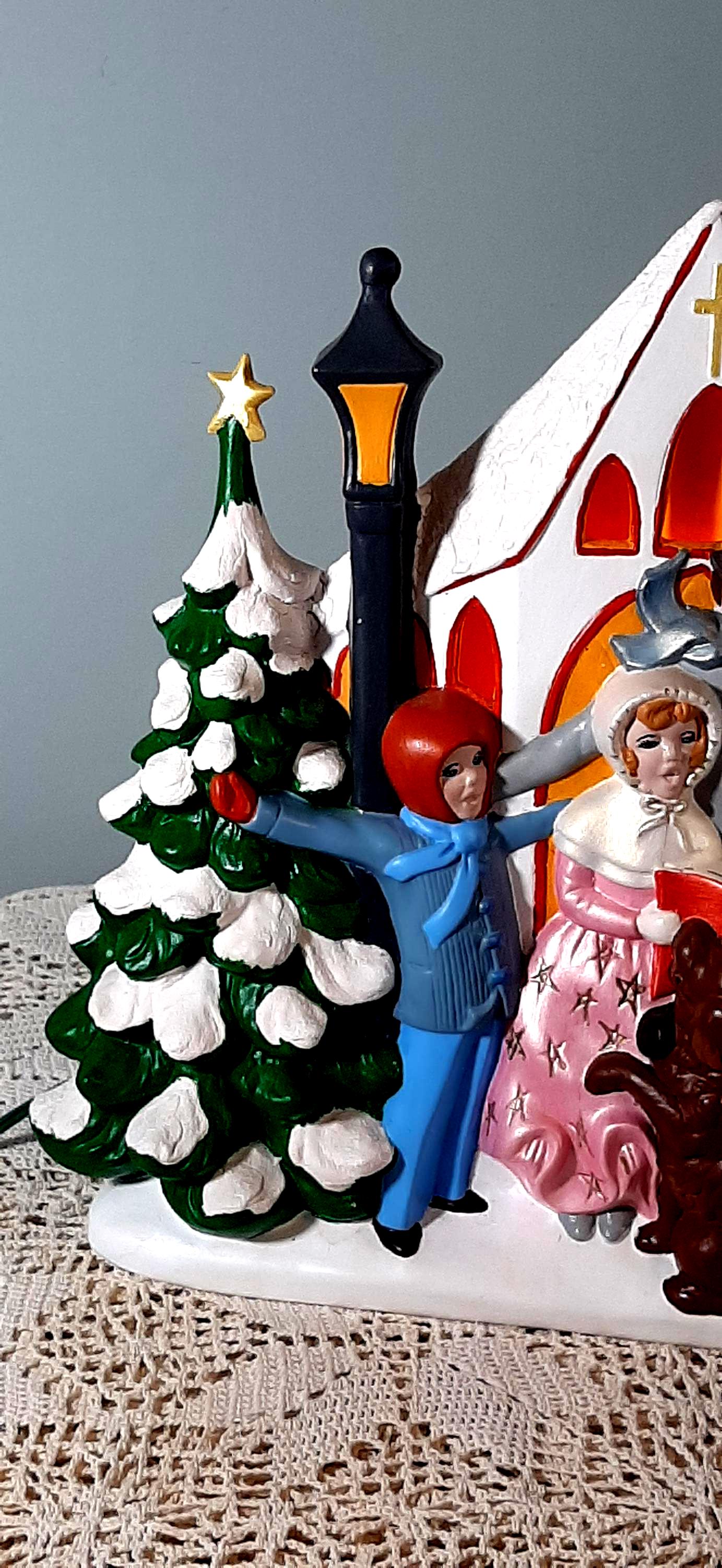 ヴィンテージ セラミック クリスマス キャロル テーブル ランプ 