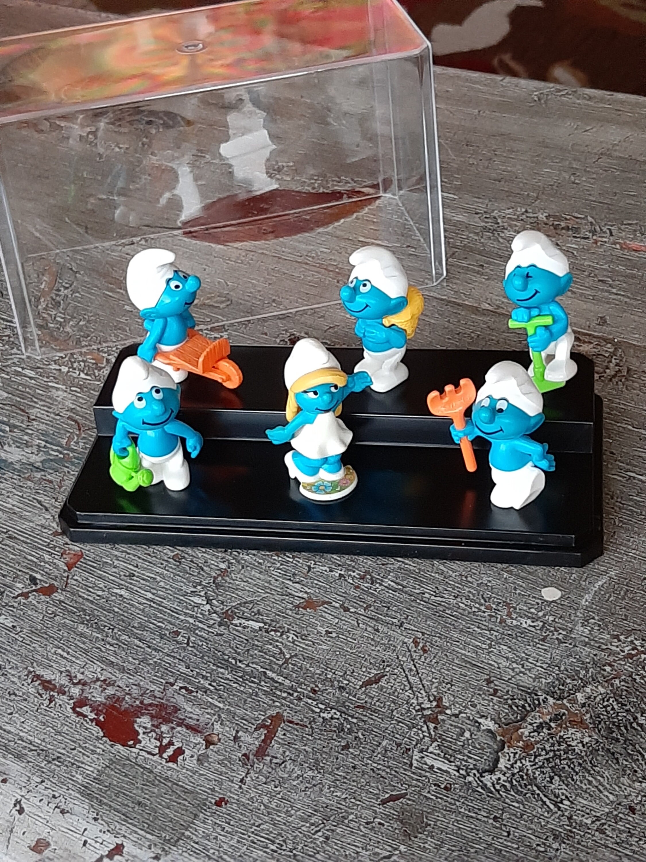 90年代 smurf 家 Vintage Smurfs Small Original Mushroom Red Cottage House