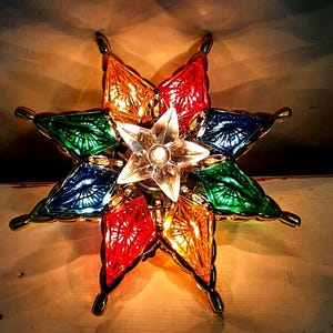 Lot De 3 Étoiles Sapin De Noël Plastique – Topper Arbre De Noël Élégant (15 Cm, 18 Cm, 20 Cm), Or/Argent/Rouge – Décoration Festive