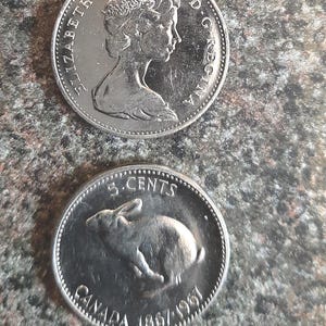 30-1967 Canadian 5-cent coins The Centennial Nickel. Commemorative Canadian coin 100th anniversary of Canadian confederation [1867-1967]