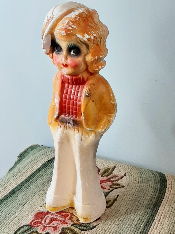 Vintage Chalkware Flapper Girl Doll Carnival Girl Doll Carnival