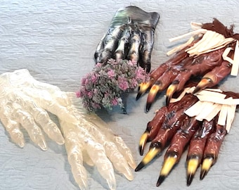 Handschoenen griezelig Halloween-monster – Spooktacular kostuumrekwisieten voor volwassenen