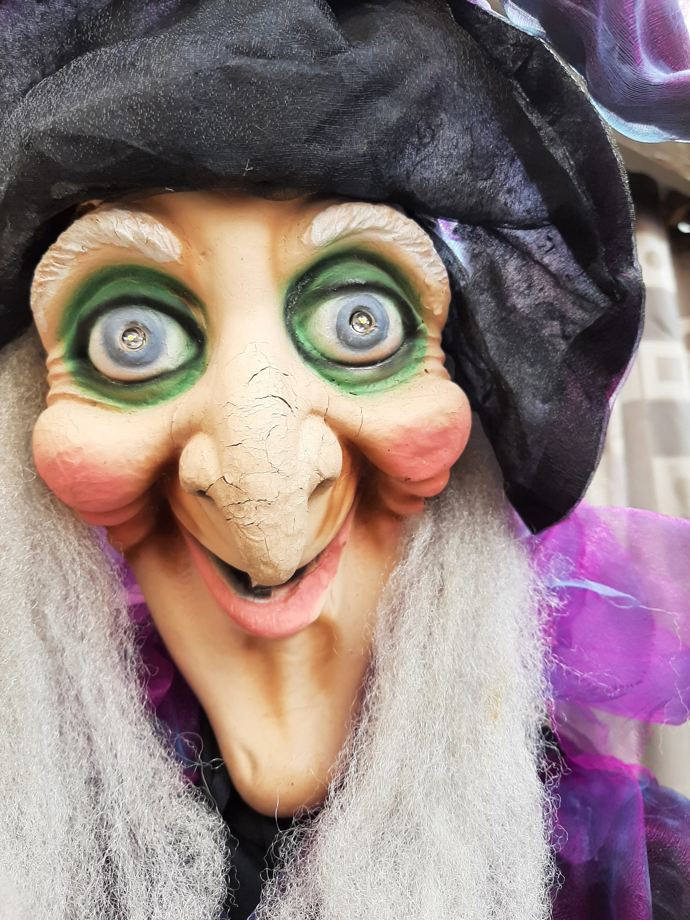 JOYIN Strega Animata 188 Cm Con Occhi LED E Suoni - Decorazione Halloween Per Esterni E Interni