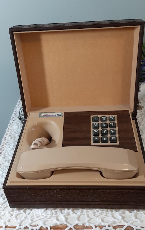 Vintage 1970's Deco-tel Boxed Executive Desk Telephone Deco-tel