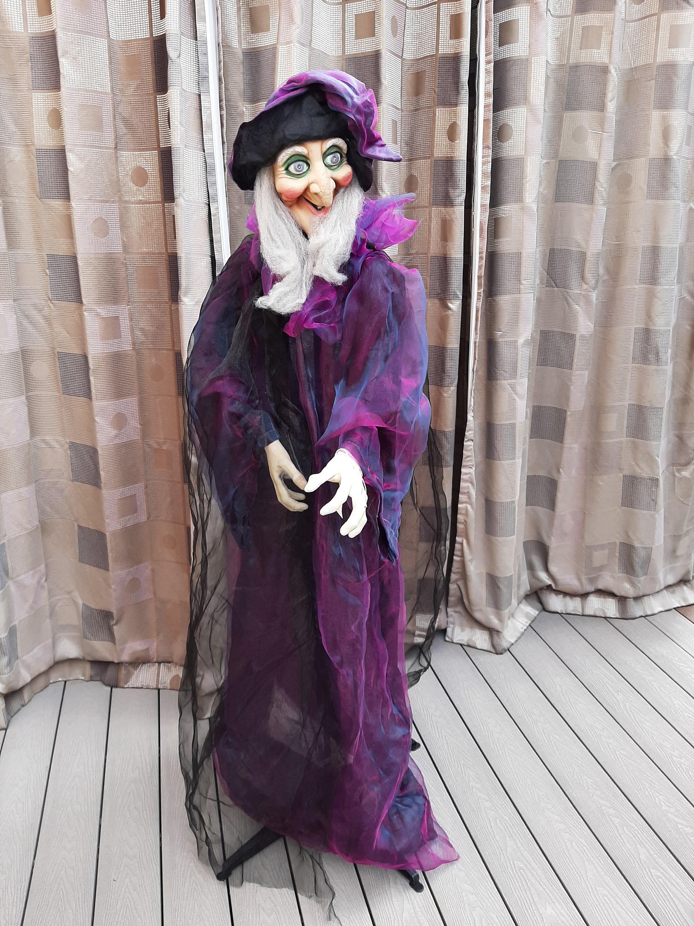 Strega Animata Da Appendere, Misura 188 Cm, Con Occhi a LED E Suoni