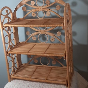 Étagères pliantes vintage en osier étagères murales vintage en rotin étagère à 3 niveaux étagère murale pliante à 3 niveaux Petit espace