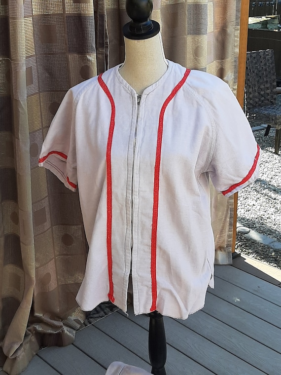 Vintage 1950's Game Played Flannel Baseball Uniform Made by Unique