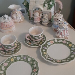 Country Cottage Tea Set Children's Ceramic 12 Piece Tea Set Ages 3 & up ...
