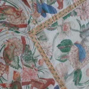 Vintage April Cornell table cloth Made of 100% cotton fabric Machine wash and dry Vintage floral design No stains tears or fraying
