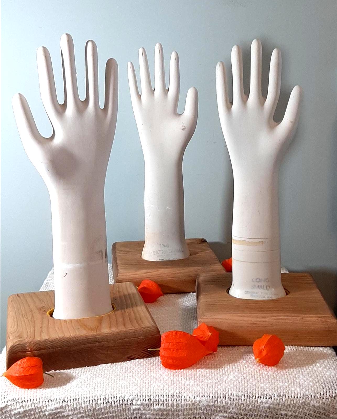 Vintage Porcelain Glove Molds Hand Forms Hand Molds With