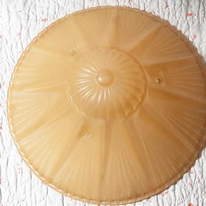 Vintage Art Deco peach satin frosted opaque glass ceiling light cover Round Glass ceiling light shade Lamp part Light fixture 3 chain mount
