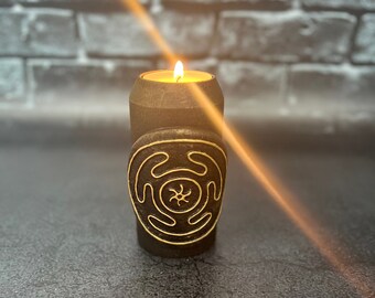 Hecate Three-Faced Goddess Candle Holder, Triple Moon Altar Decor, Witchcraft Ritual Tool