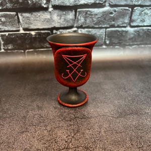 Lucifer Demon Sigil Altar Cup Ritual Tool Demonology Witchcraft Handcrafted Occult Chalice Left-Hand Path Supplies