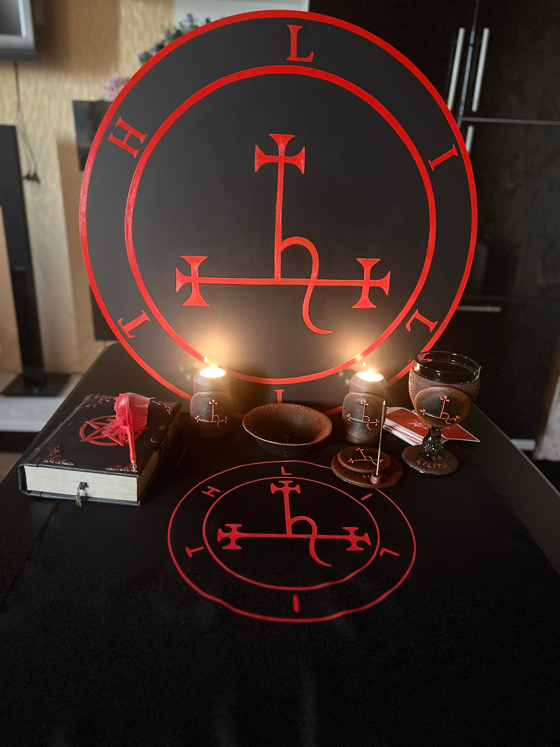 Lilith Sigil Altar Ritual Wall Plaque Demonology Occult Tool Witchcraft ...