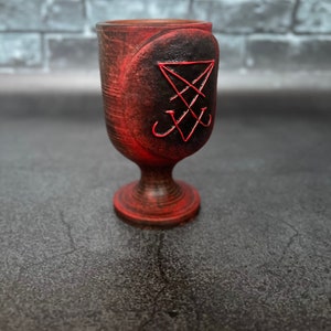Lucifer Demon sigil Altar Cup Ritual tools Demonology Occult Witchcraft supplies Handcrafted