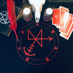 Abaddon Altar Ritual tablecloth Demonology Occult tool Witchcraft supplies Sorcery Handcrafted