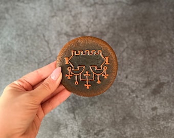 Círculo de Goetia 72 Demonios Sigilo Altar ritual Magia de Salomón Demonología Suministros de brujería Hechicería Hecho a mano