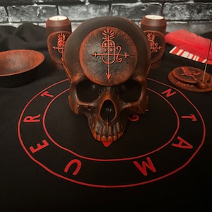 Santa Muerte skull Death altar tool Santa Muerte sigil  Altar Witchcraft supplies Sorcery