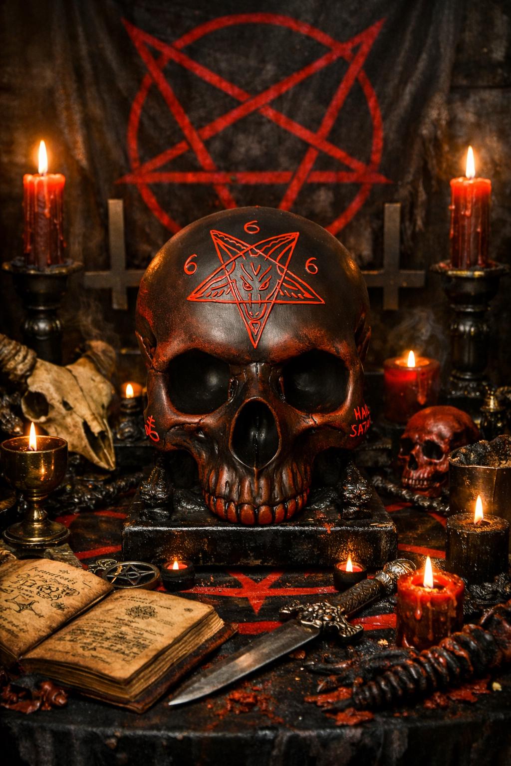 Baphomet Sulfur Hail Satan 666 Skull - Etsy