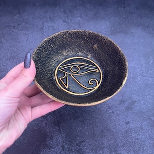 Horus Eye Egyptian God Altar Ritual offering bowl Decoration plate Witchcraft supplies Handcrafted