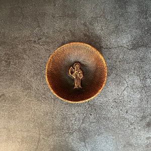 Santa Muerte Offering Bowl | Death Altar Plate with Sigil | Witchcraft Altar Tool | Handcrafted Occult Decor