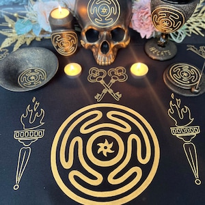 Hecate Greek Goddess Triple Moon Tablecloth