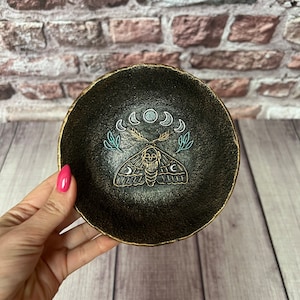 Borboleta lunar Decoração de altar Tigela Suprimentos de bruxaria Artesanal