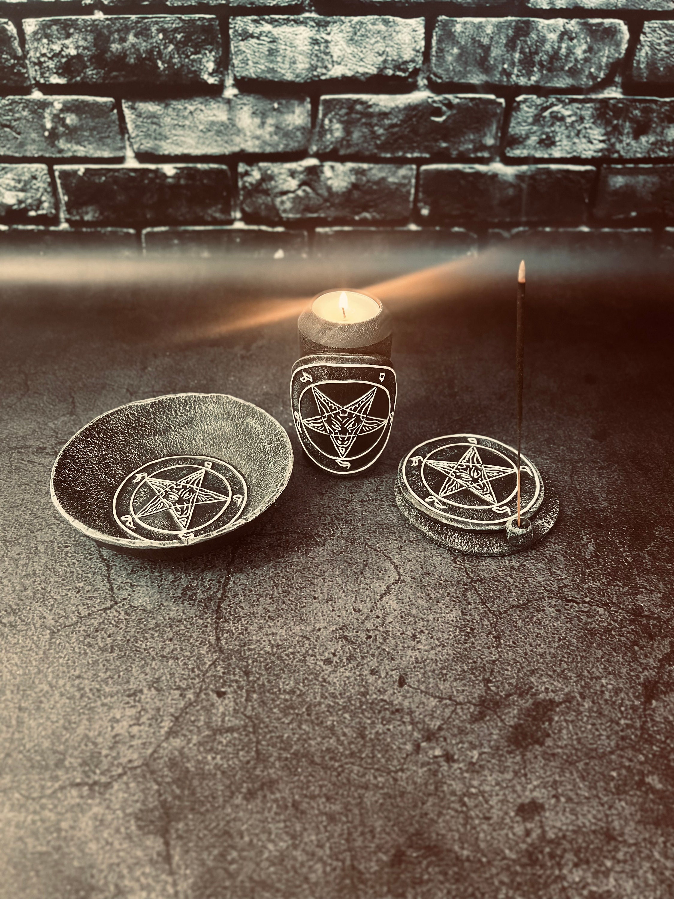 Baphomet Sigil Satanic Altar Set Occult Supplies Ritual Tools - Etsy