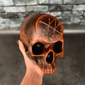 Azazel Sigil Altar skull  Fallen Angel Luciferian path Demonology Witchcraft supplies Sorcery Handcrafted