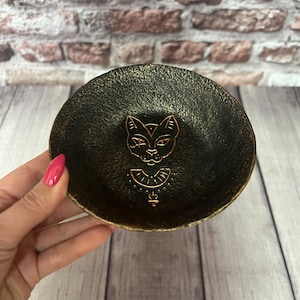 Bastet Cat Goddess Egyptian Altar Ritual Offering bowl Witchcraft supplies Sorcery Handcrafted