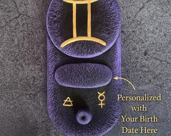 Gemini Zodiac Incense Holder with Birth Date Personalized Decor