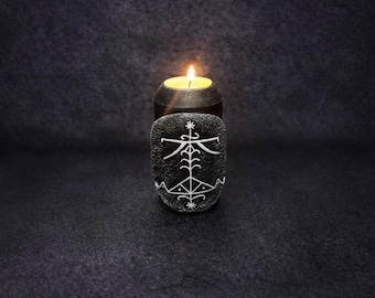 Ogou Feray veve Voodoo Ritual Candlestick Occult tool