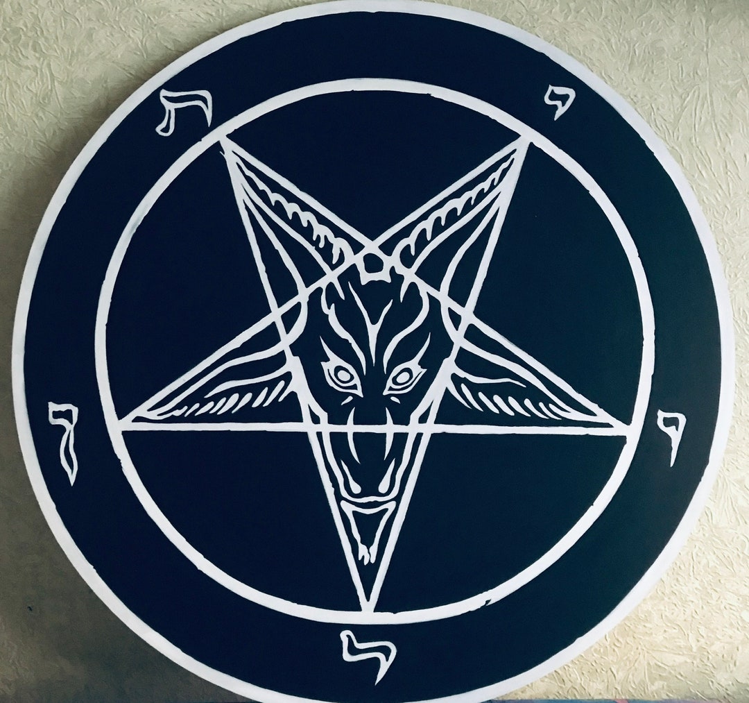 Baphomet Altar Ritual Wall Plaque Satan Pentacle Anton Lavey Sigil ...