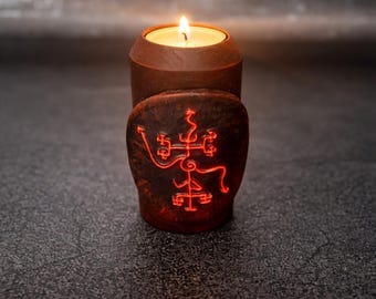 Pazuzu Sigil Altar Occult candlestick