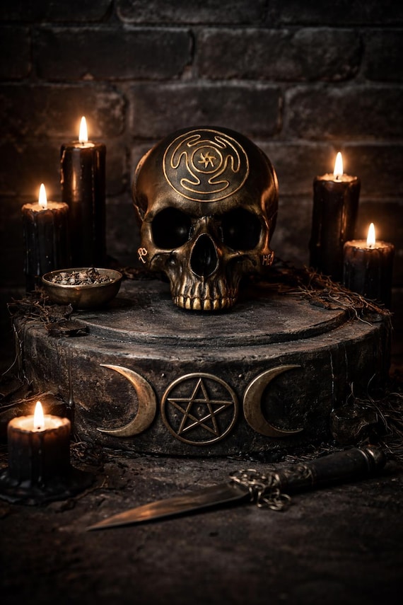 Hecate Triple Goddess Altar Skull - Etsy Denmark
