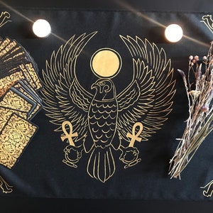 Tovaglia di Horus, tovaglia per altare del dio egizio, decorazioni per la casa delle streghe, forniture per stregoneria