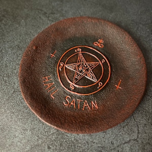 Baphomet Satanic decor Sulfur Altar Offering bowl Occult tool Anton Lavey Witchcraft Handcrafted