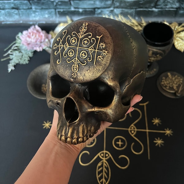 Papa Legba altar skull Voodoo symbol Ritual Altar Witchcraft supplies Sorcery