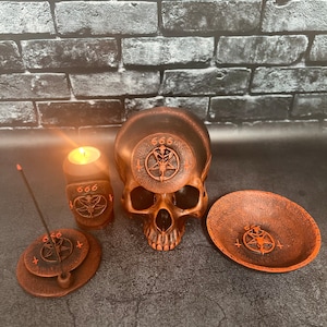 Satan Altar Ritual Tool Set 666 Inverted cross Demonic Occultism Baphomet decor  Witchcraft Handcrafted