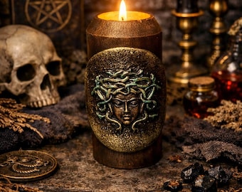 Medusa Gorgon Altar candlestick