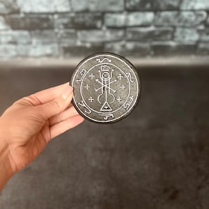 Belphegor circle 3,7” Altar Ritual tool Occult Demonology Witchcraft supplies Handcrafted