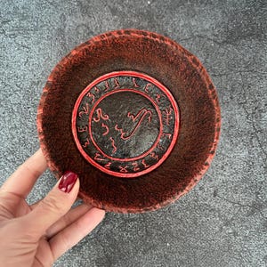 Lucifer Demon Sigil Altar Ritual offering bowl  Demonology Ritual spell Occult Witchcraft supplies Sorcery Handcrafted