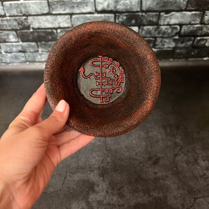 Asmodeus offering bowl Goetia Plate demon sigil Witch altar Altar Witchcraft supplies Sorcery