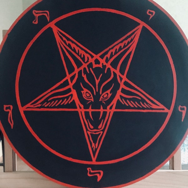 Baphomet wall plaque  Satan pentacle Anton Lavey sigil Satan home decor Altar Witchcraft supplies Sorcery