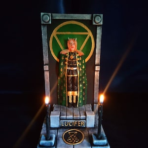 Lucifer Demon Altar Statue – Demonic Decor, Witchcraft Ritual Tool, Spellcasting Figurine, Occult Handcrafted Sculpture