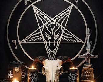 Baphomet Wall Plaque Occult Altar Decor