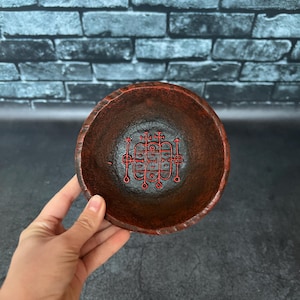 Forneus Sigil Offering Bowl | Goetia Demon Altar Plate | 72 Demons Ritual Dish | Solomon Magic Occult Decor | Witchcraft Tool