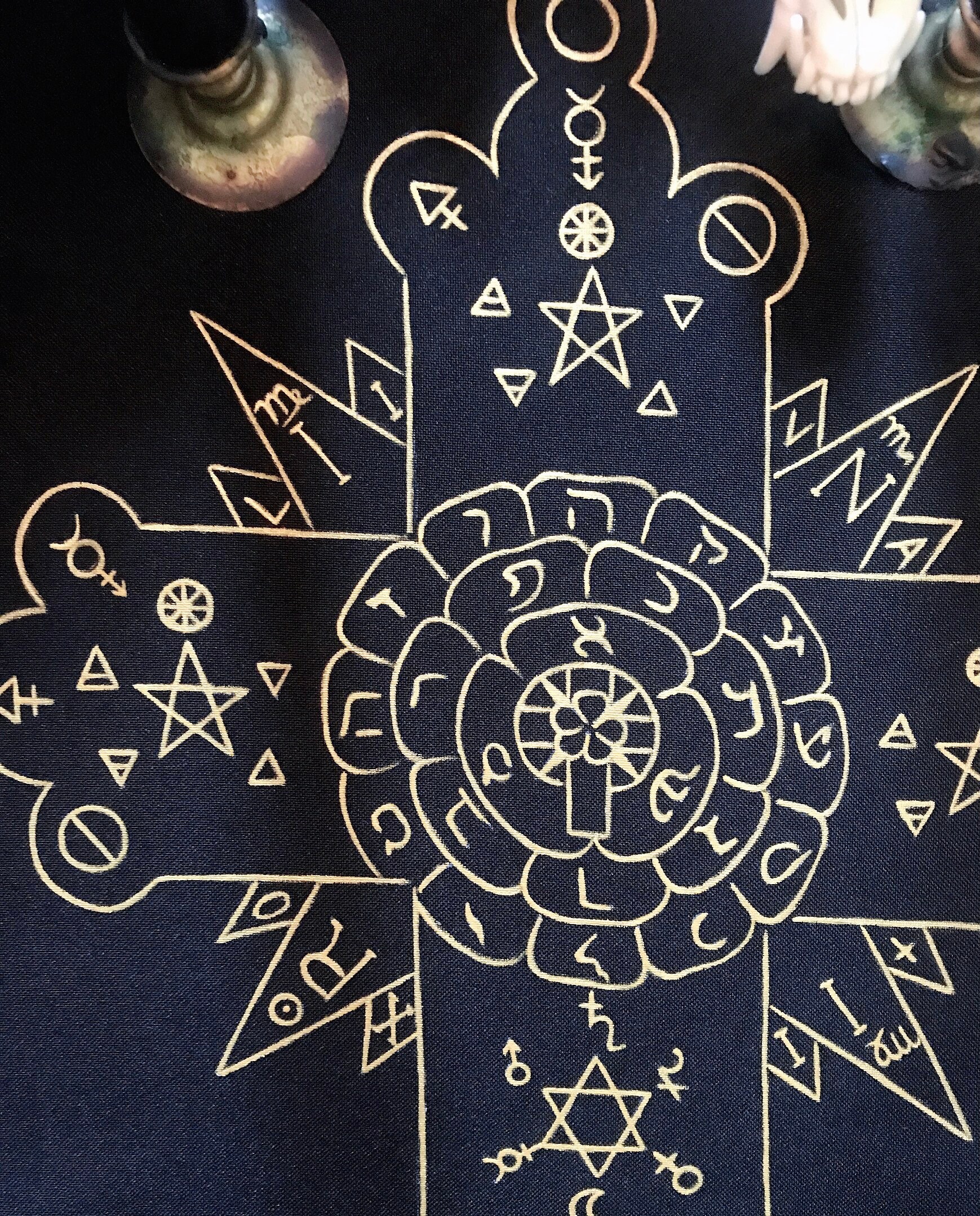 Rose Cross Cloth Golden Dawn Symbol Witch Home Decor | Etsy UK
