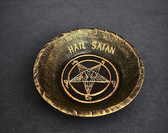 Baphomet sigil Hail Satan Altar plate