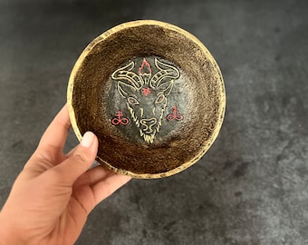 ドッグフード Satan Baphomet Sulfur Satanic Decor Altar Plate - Etsy